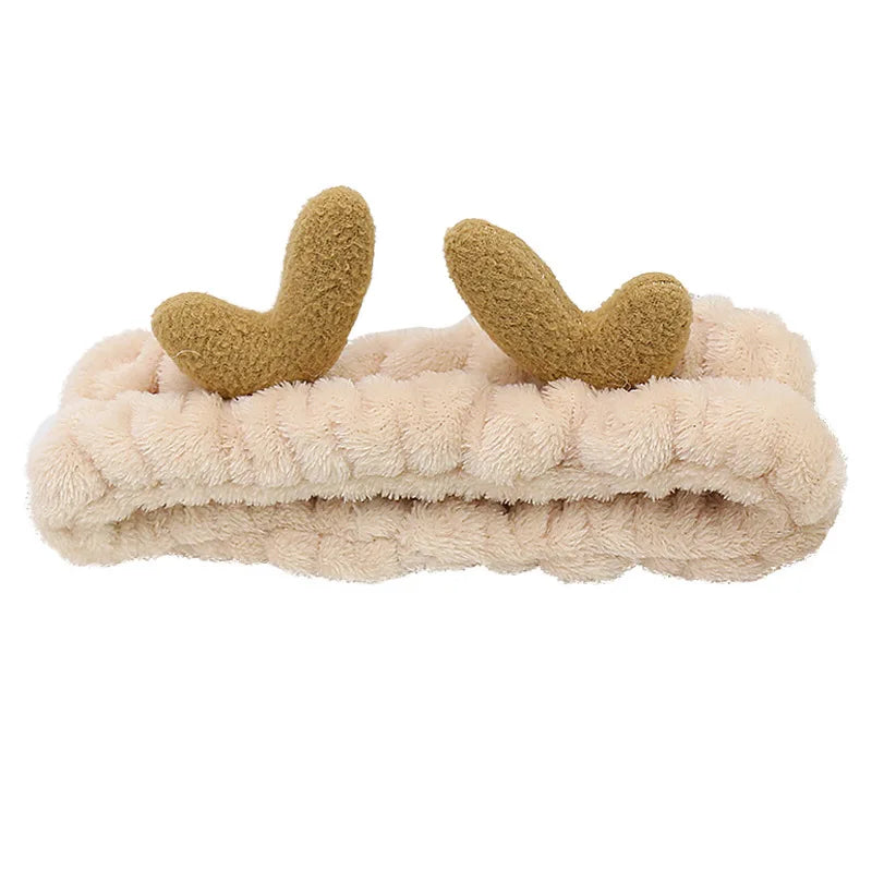 Bandeau Maquillage Oreilles de Lapin Coral Fleece – Élastique Doux | Soin Visage & Coiffure Fille