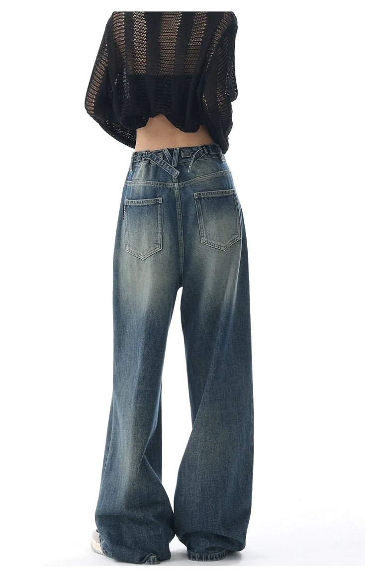 Jean Baggy Femme Taille Haute Boutons Vintage Style Américain Slim Casual Automne – Duomofu | Jean Chic Décontracté Mode