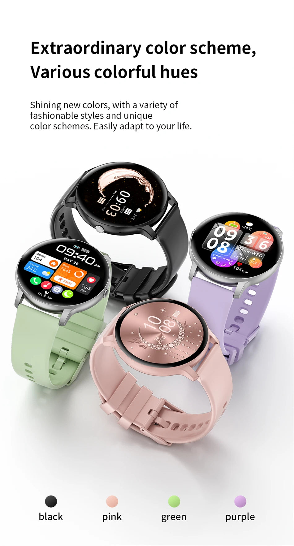 Smartwatch Unisexe 1.39" Appels Messages Sport Calories Météo Cadran DIY Personnalisable Homme Femme Étanche | Smartwatch Unisexe Multifonction Premium