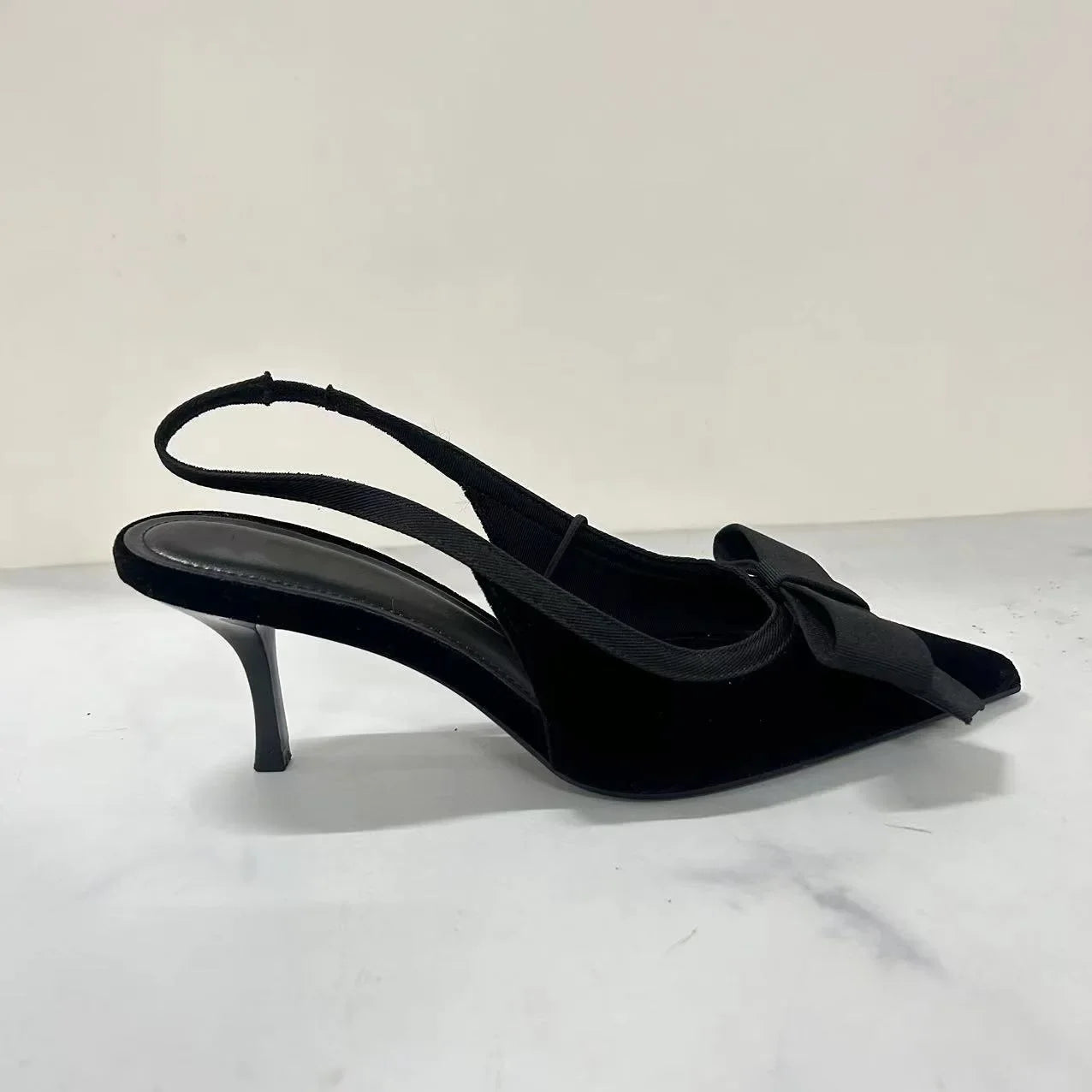 Mules Nœud Papillon Slingbacks Talon Fin Femme – Bout Pointu Élégant Dress Fashion