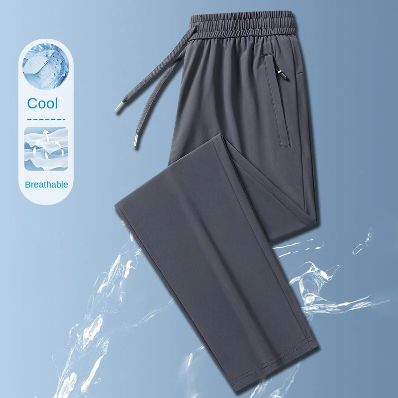 Herren Hose Eisseide Leicht Sommer – Stretch Atmungsaktiv Gerader Schnitt Loose Business Casual & Outdoor | Premium Herrenmode
