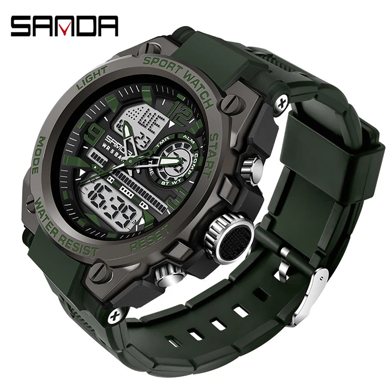 Montre Homme SANDA 6024 Militaire Sport Luxe Quartz 5ATM Étanche – Robuste & Fashion