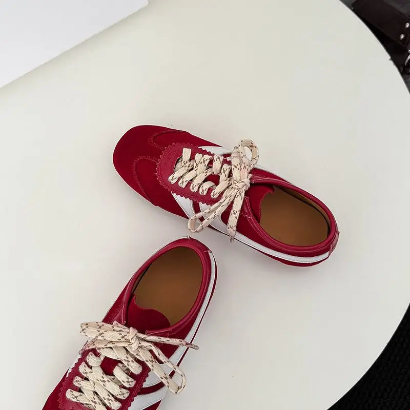 ASUMER Sneakers Suède Vache Femme 34-43 – Flat Confortables Casual Printemps Été
