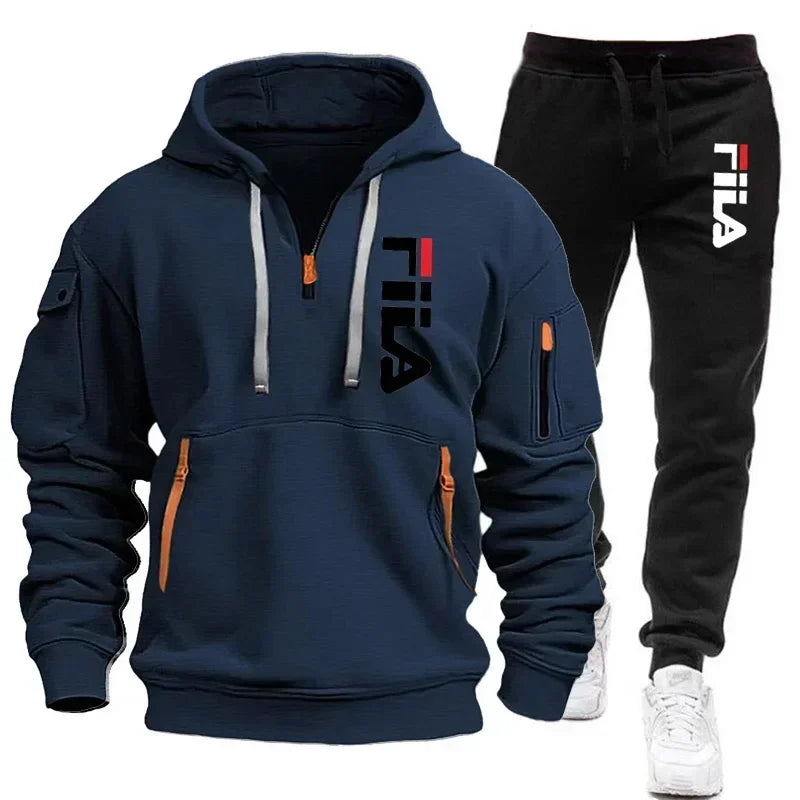 Ensemble Sport Homme 2 Pièces Hoodie Multi-Poches Zippé + Pantalon Automne Hiver Casual Pullover Sportswear Chaud Tendance Premium – Ensemble Sport Premium Multi-Poches 2 Pièces | Mode Homme Sportswear Premium Automne Hiver