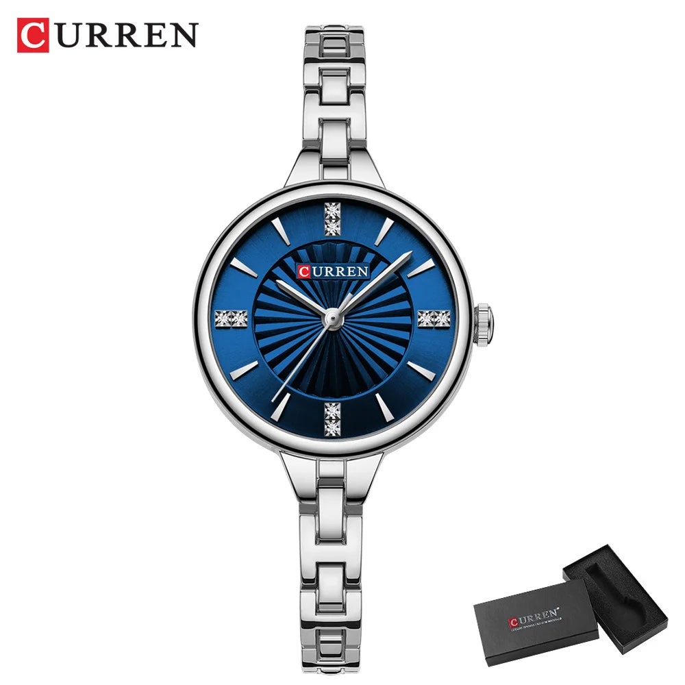 Montre Femme CURREN Luxe Diamond Quartz – Acier Étanche Élégante Dress Diamant
