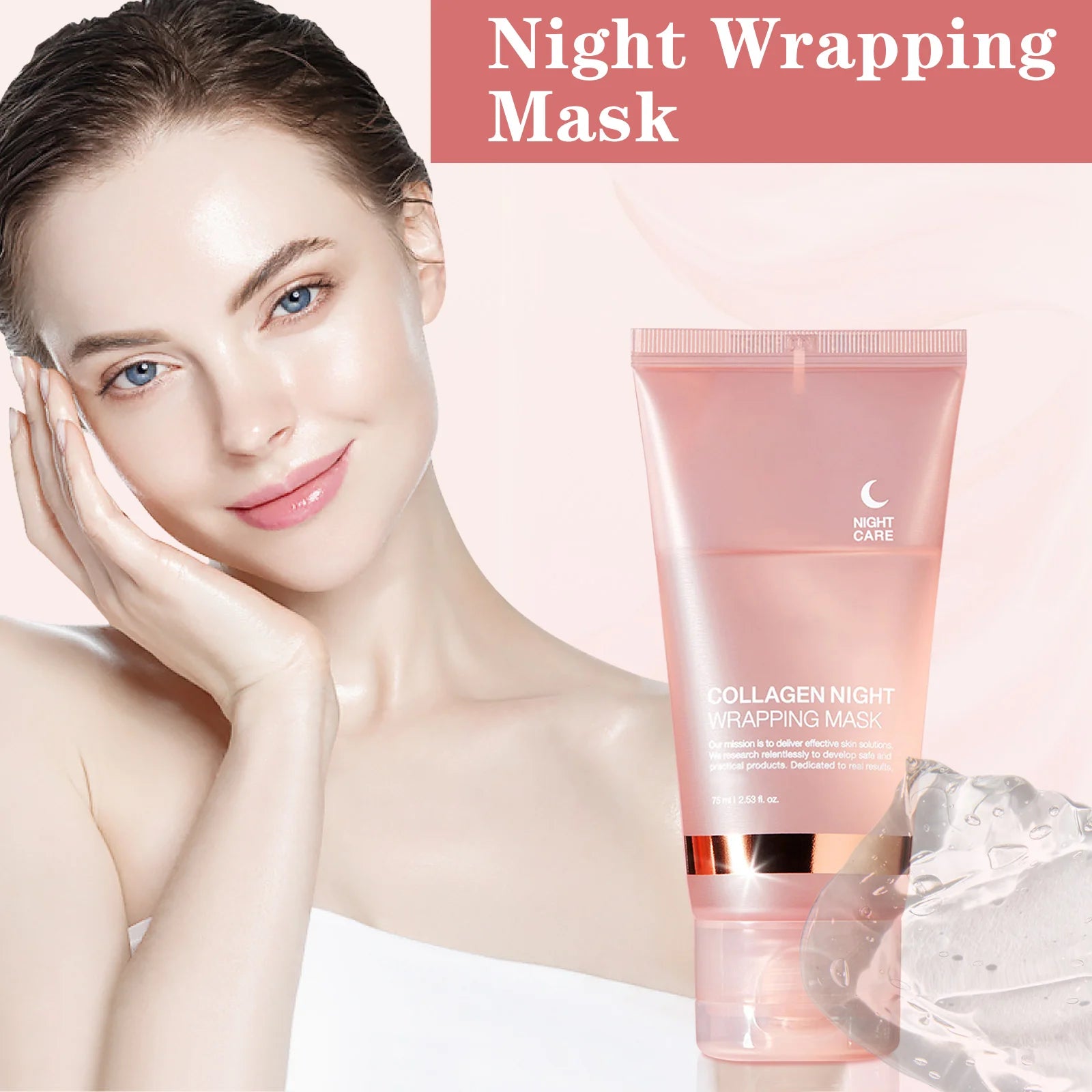 Masque Nuit au Collagène Hydrolysé 75ml – Fermeté, Hydratation & Éclat | Anti-Relâchement & Teint Terne