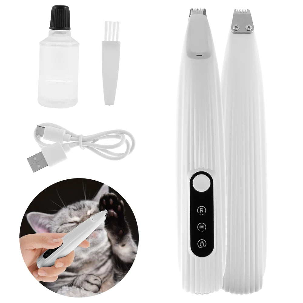 Tondeuse Pattes Chien Chat Silencieuse USB LED – Toilettage Visage Oreilles Pieds Rechargeable