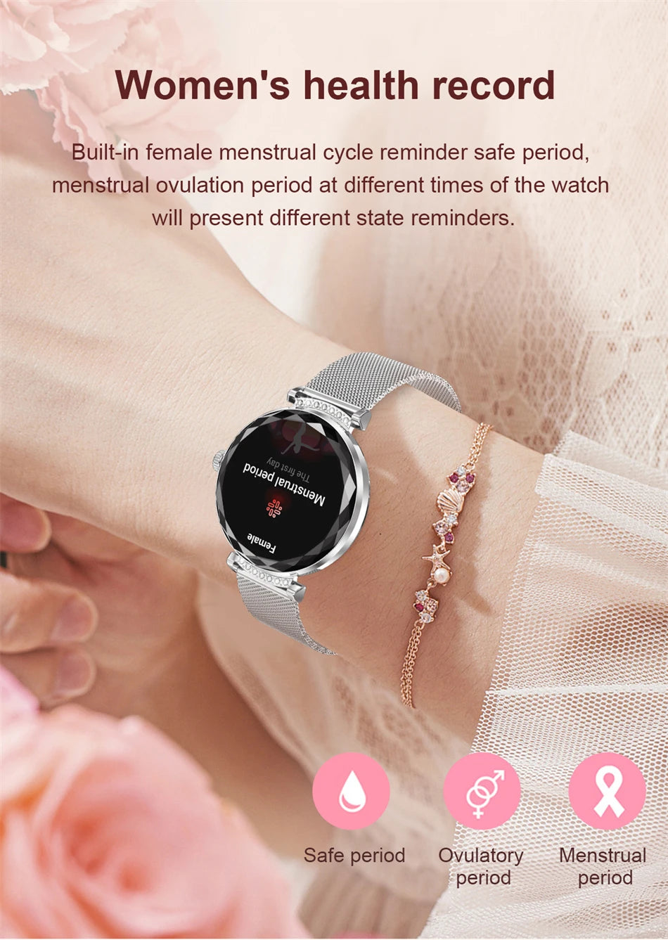 Montre Connectée Femme LIGE NX7 Pro – Écran AMOLED | Appels Bluetooth, Suivi Santé & Sport | Smartwatch Fashion Luxe