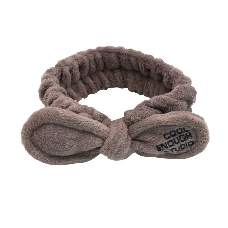 Bandeau Maquillage Oreilles de Lapin Coral Fleece – Élastique Doux | Soin Visage & Coiffure Fille