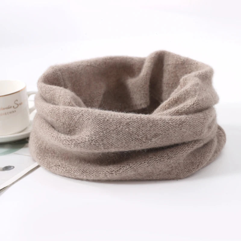 Tour de Cou Laine Mérinos 100% Femme – Écharpe Tube Ajourée, Cache-Oreilles & Masque Visage | Automne Hiver | Headband Chic