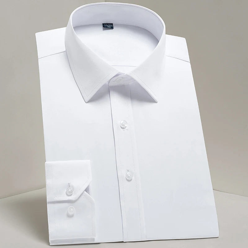 Chemise Homme Classique Manches Longues Coupe Standard Formelle Business Bureau Blanche Simple Élégante Casual – Chemise Dress Shirt Tendance | Mode Homme Premium