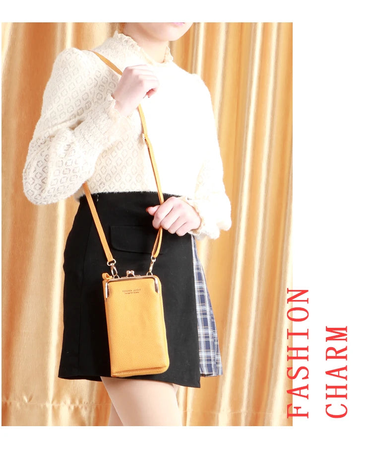 Mini Sac Bandoulière Femme Cuir Mat – Pochette Messenger Clutch Téléphone Tendance
