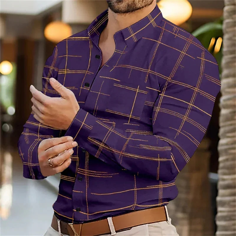 Chemise Homme Business Col Revers Bureau Casual Outdoor Street Douce Confortable Grande Taille XS-6XL Tendance Élégante – Chemise Premium Polyvalente | Mode Homme Business Premium