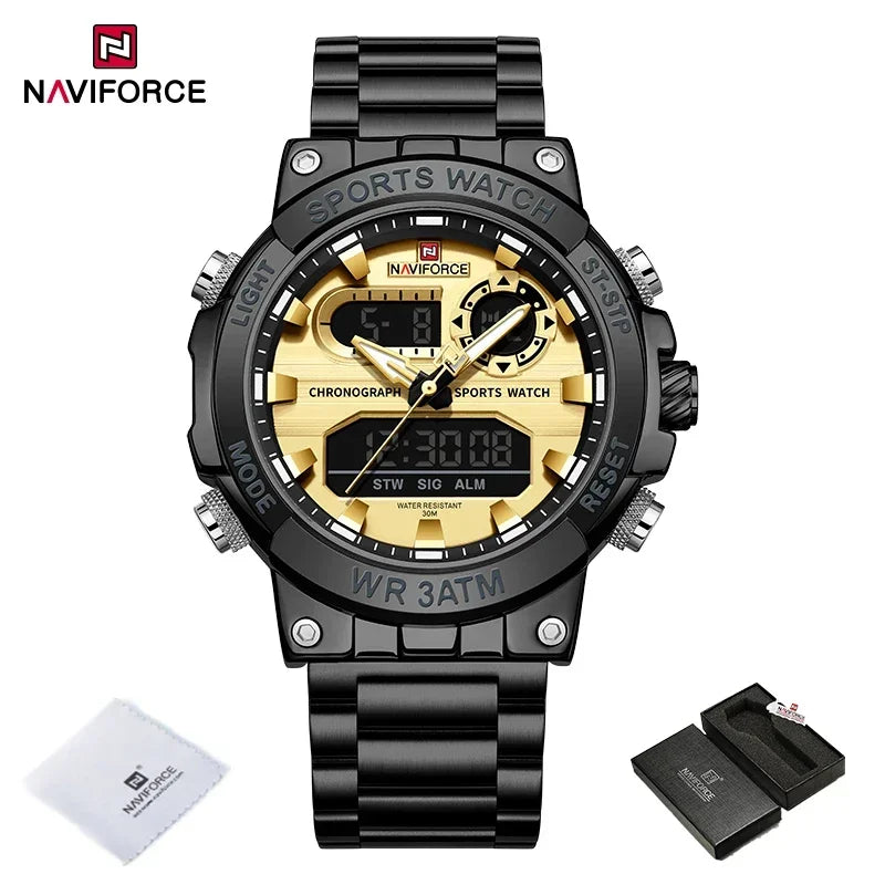 Montre Homme Militaire NAVIFORCE Double Affichage Quartz – Sport Étanche Grand Cadran