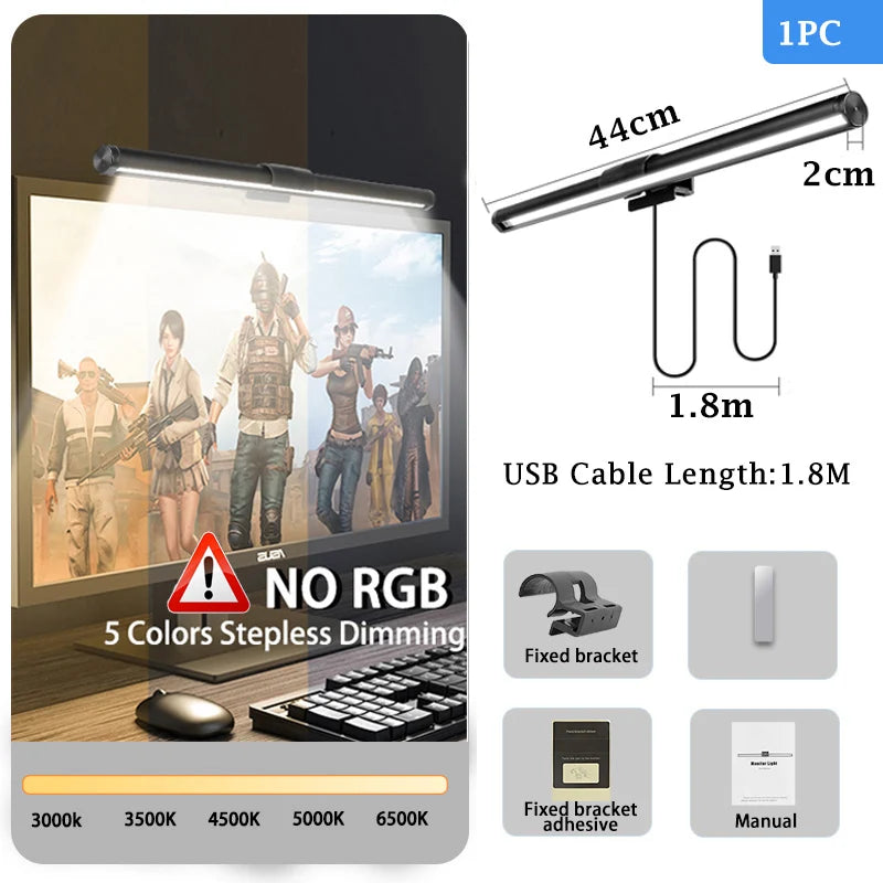 Barre LED Moniteur – Lampe Bureau Dimmable Accroche Écran | Éclairage Laptop & Office Sans Éblouissement