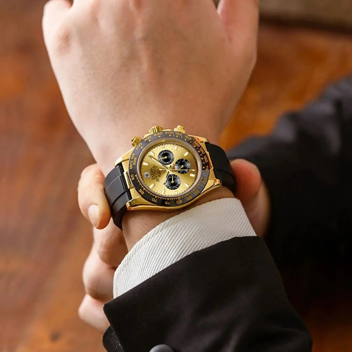 Montre Homme Luxe Légère Quartz Bracelet Silicone – Étanche Multifonction Business & Quotidien