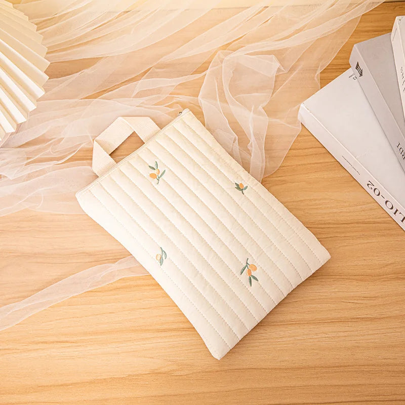 Sac à Langer Bébé Coton Broderie Ours – Pochette Couches Poussette Style Coréen Maman