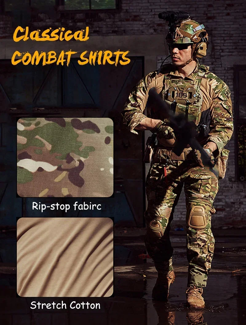 T-Shirt Tactique Homme Airsoft Combat Armée Paintball Chasse Respirant Outdoor Militaire | T-Shirt Tactique Outdoor Premium