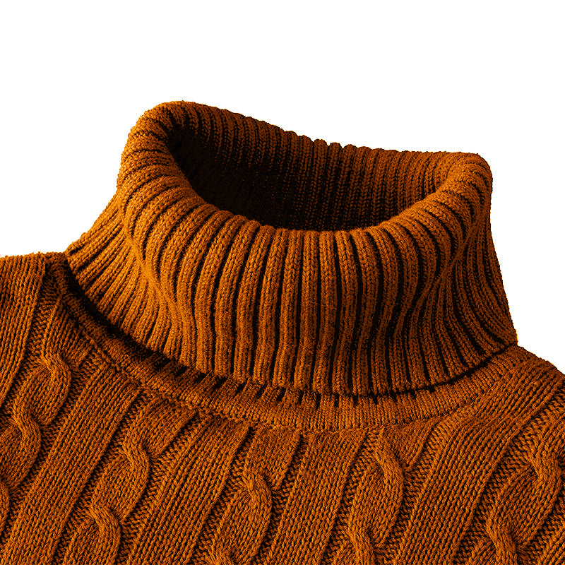 Pull Col Roulé Homme Casual Tricoté Laine Chaud Confortable Jumper Rollneck Hiver Tendance Élégant – Sweater Col Montant Premium Doux | Mode Homme Hiver Premium