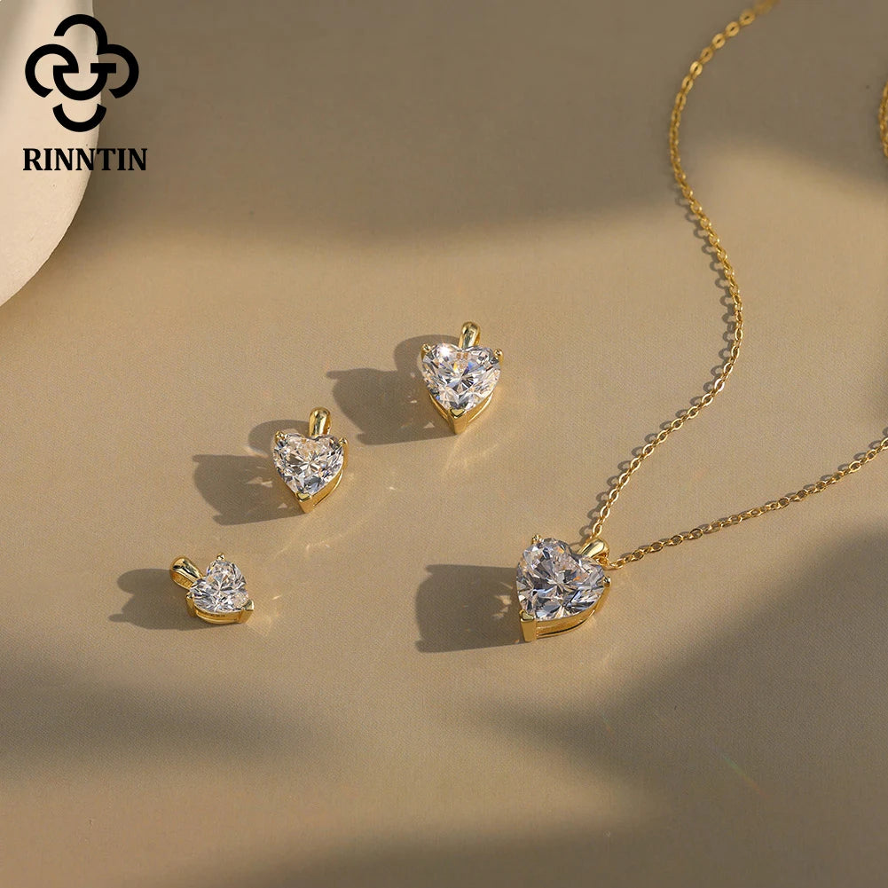 Collier Pendentif Cœur Argent S925 Zircon Cubique 8A – Éclat Diamant Taille Cœur | Chaîne Fine Luxe | Bijou Haut de Gamme Femme | Cadeau Premium