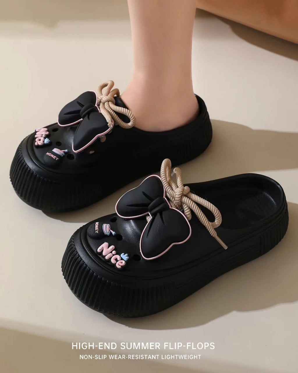 Sandales DIY Plateforme EVA Fleurs Plage 2025 – Semelle Épaisse Anti-Glisse Jardin Clogs