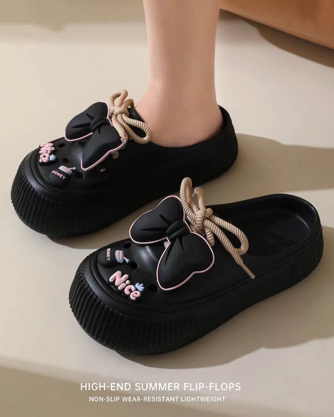 Sandales DIY Plateforme EVA Fleurs Plage 2025 – Semelle Épaisse Anti-Glisse Jardin Clogs