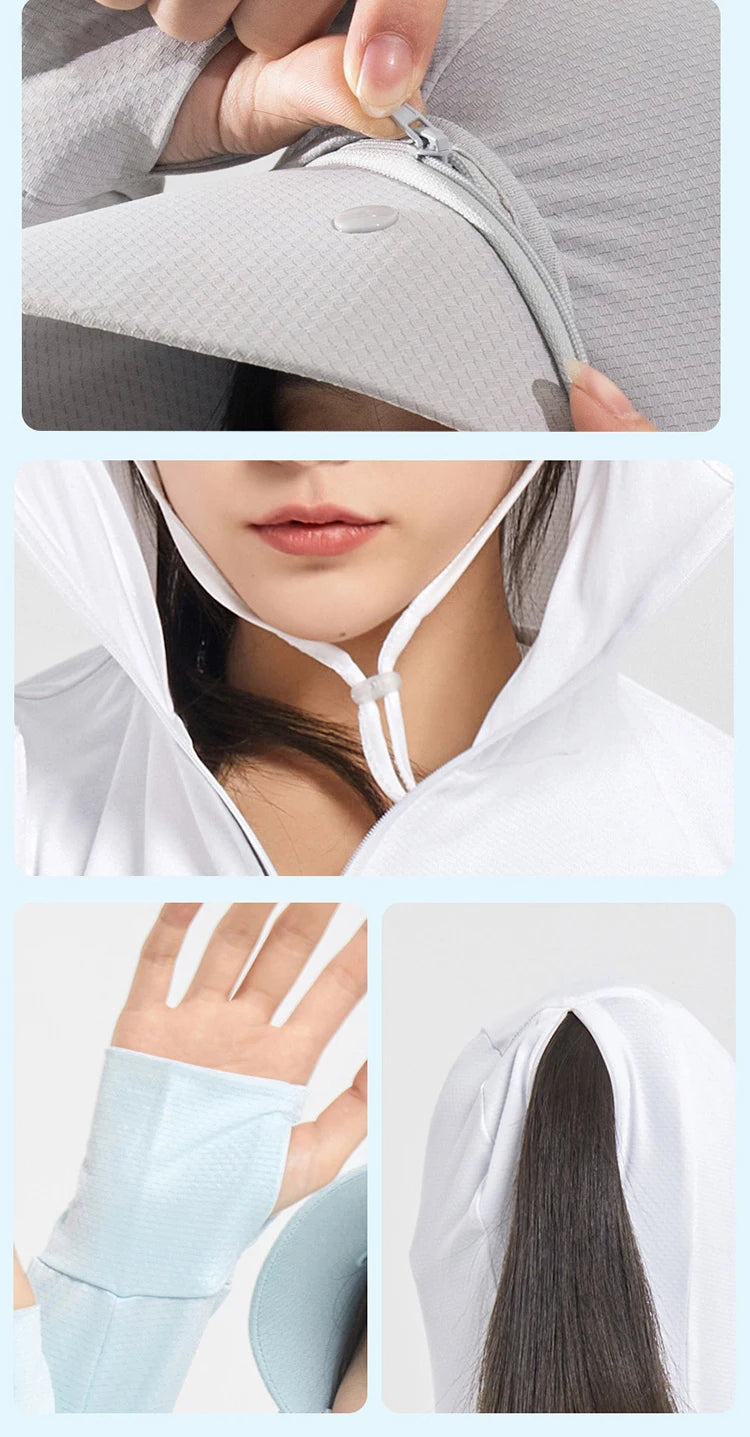 Anti-UV-Anglerhemd UPF 50+ – Langarm, schnelltrocknend & Kapuze