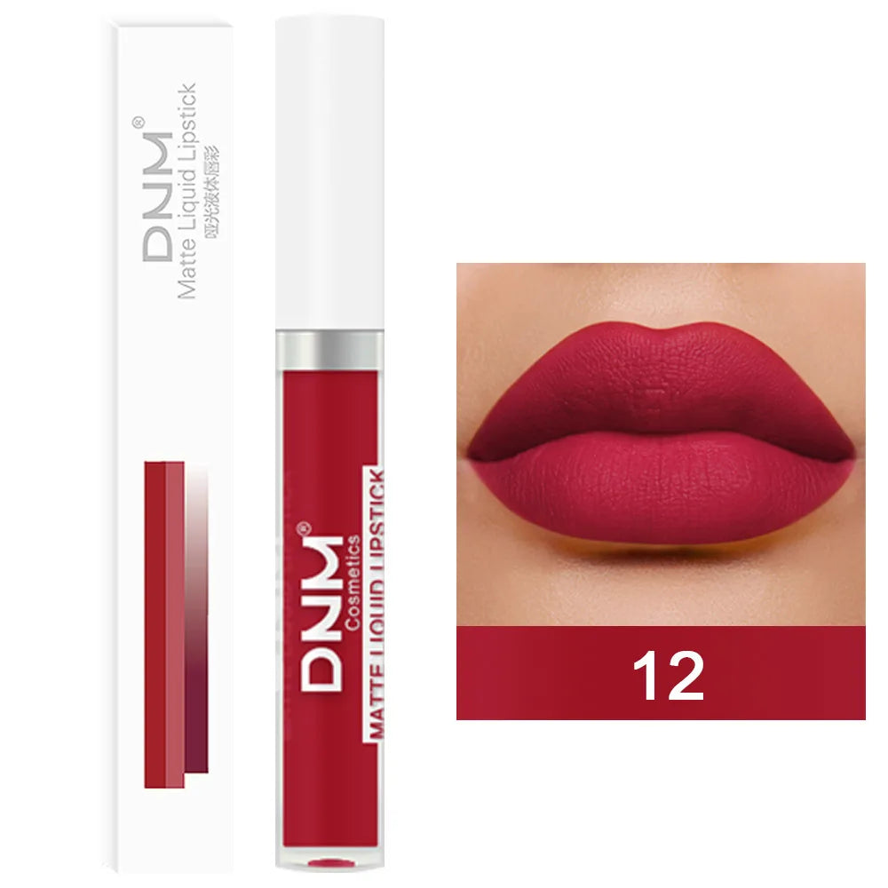 Gloss Velvet Mat DNM 18 Couleurs – Waterproof Longue Tenue | Lip Tint Nude, Rouge & Violet