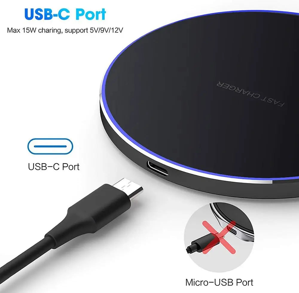Chargeur Sans Fil Rapide Induction – Compatible iPhone 17-11 Samsung Xiaomi Huawei