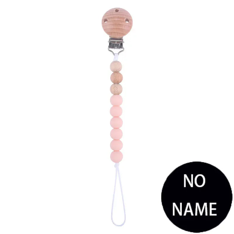 Attache-Tétine Personnalisée Prénom – Clip Silicone & Bois Fait Main Éco-Responsable Sécurisé Bébé