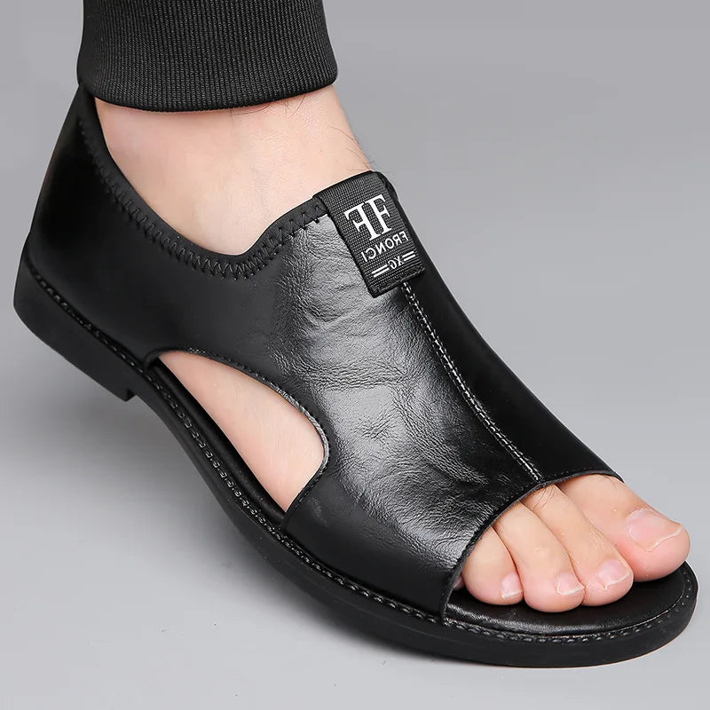 Sandales Cuir Soft Sole Homme Plage Conduite – Slippers Outdoor Confortables Qualité