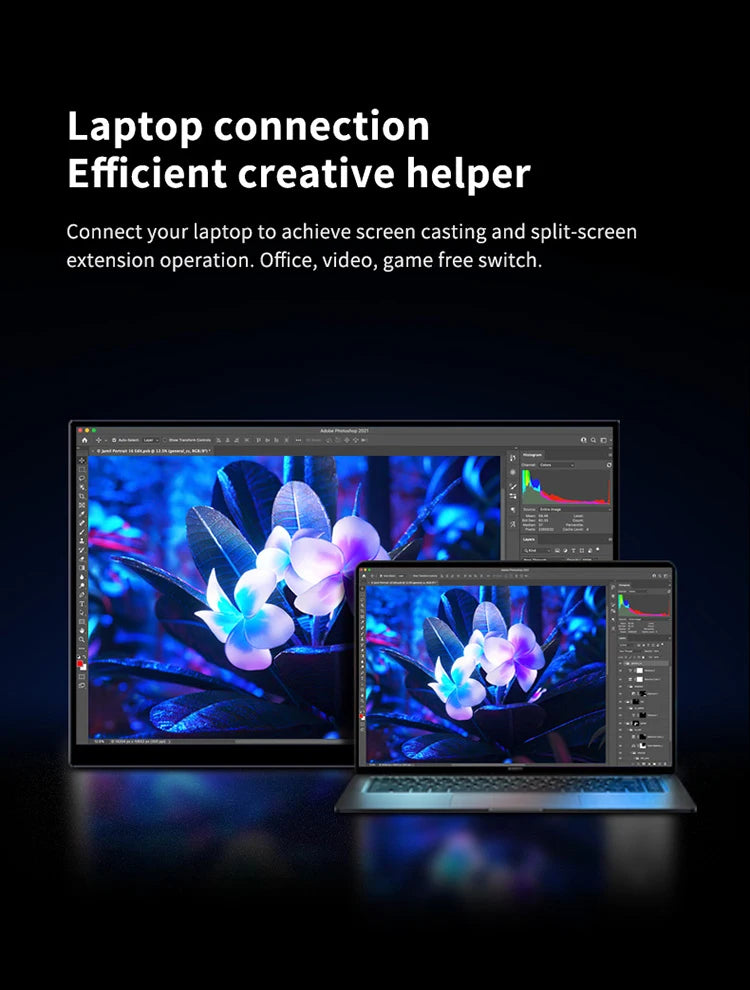 VCHANCE Moniteur Portable 15.6'' FHD 1080p HDR – Support Intégré | PC, Laptop, PS4/5, Switch, Xbox