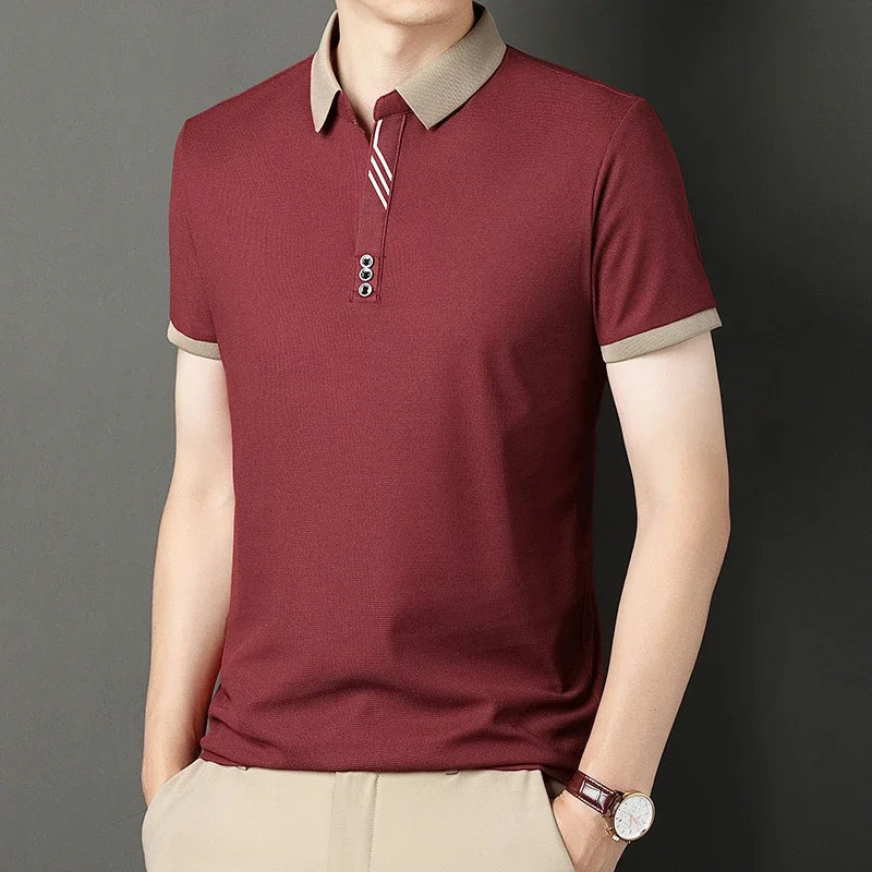 Polo Homme Couleur Unie Manches Courtes Été – Top Casual Fashion Confortable Business & Loisirs | Mode Homme