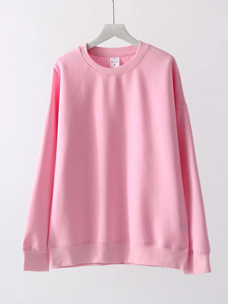 Sweat Col Rond Oversize Femme – Comfort Colors Rose Jaune Blanc Coton Automne Hiver