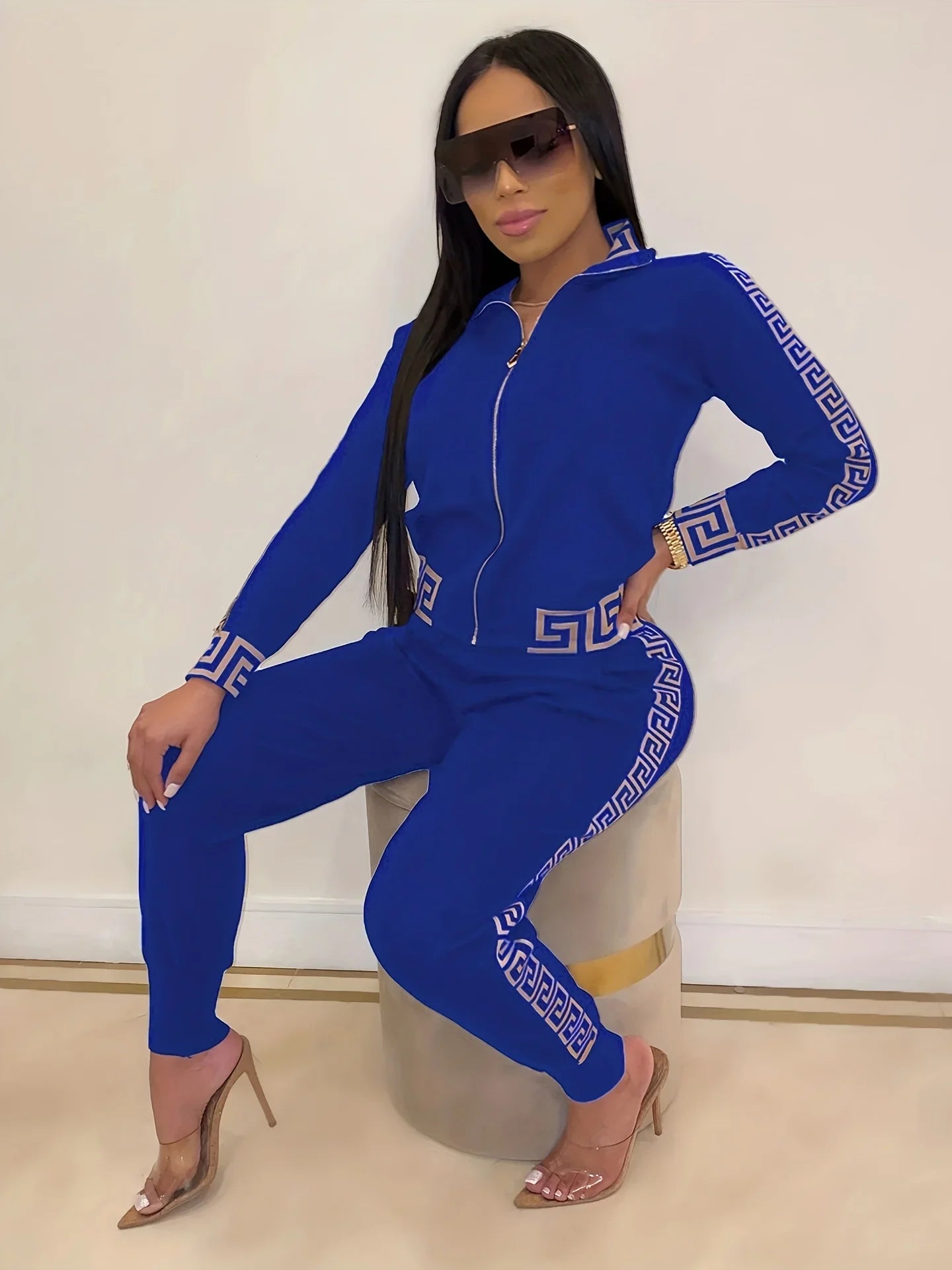 Ensemble 2 Pièces Femme Imprimé Coutures – Style Américain Casual Décontracté | Tendance 2025