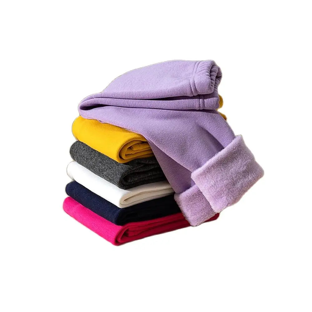 Legging Fille Hiver Polaire Épais Couleurs Bonbon – Pantalon Slim Chaud Élastique Princesse