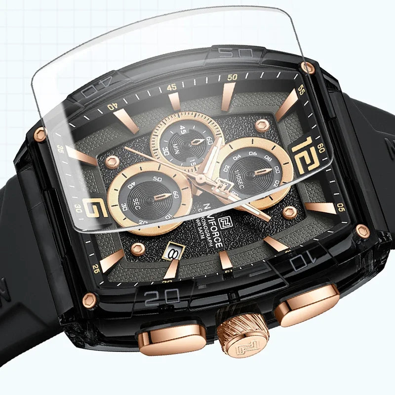 Herrenuhr NAVIFORCE 2025 Militär Sport Quarz – Wasserdicht 50M Silikon Datum Hohe Qualität