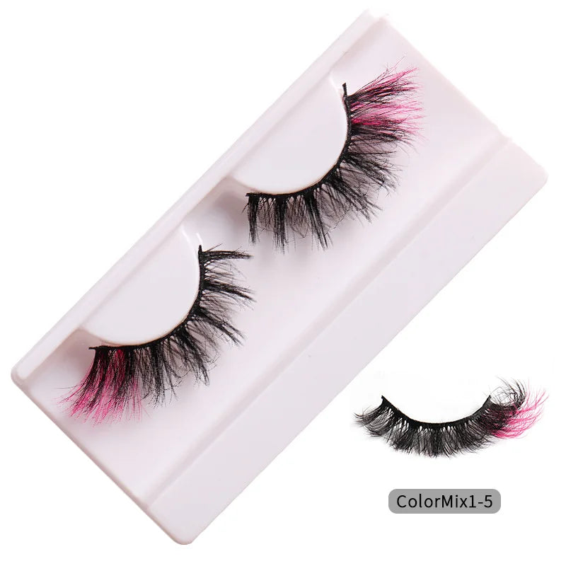 Clusters Cils Colorés Manga Rose Blanc Bleu Violet – Faux Cils Naturels Longs Faux Bouquets | Maquillage Wholesale