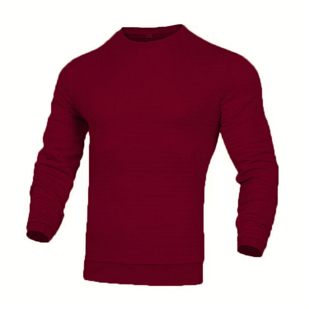 Hoodie Homme Col Rond Jacquard Carreaux Waffle Texture Fashion Casual Chaud Tendance Streetwear – Sweat À Capuche Motif Carreaux Premium | Mode Homme Streetwear Premium