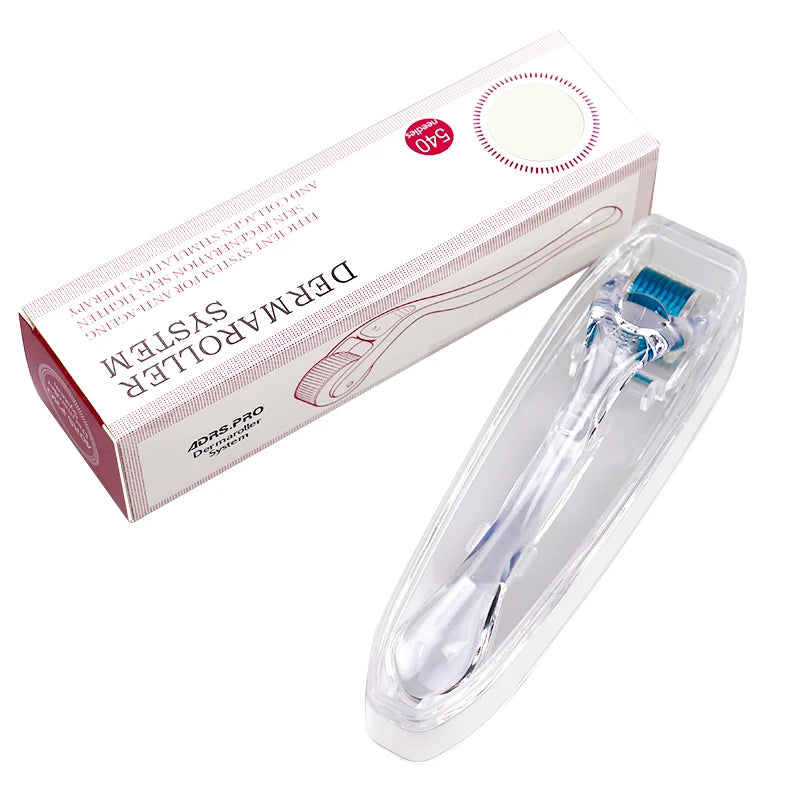 Derma Roller Professionnel 540 Aiguilles – Croissance Cheveux & Barbe, Soin Visage & Corps | 0.2mm 0.25mm 0.3mm