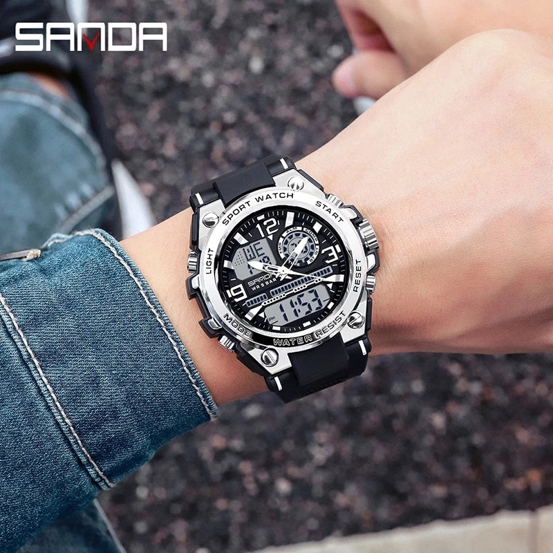 Montre Homme SANDA 6024 Militaire Sport Luxe Quartz 5ATM Étanche – Robuste & Fashion