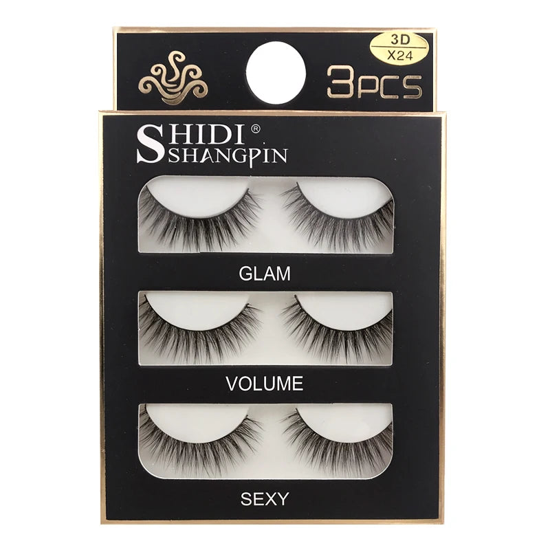 Lot 3 Paires Faux Cils 3D Vison SHIDISHANGPIN – 27 Styles Fluffy Wispy Épais | Cils Faux Faits Main Maquillage Yeux