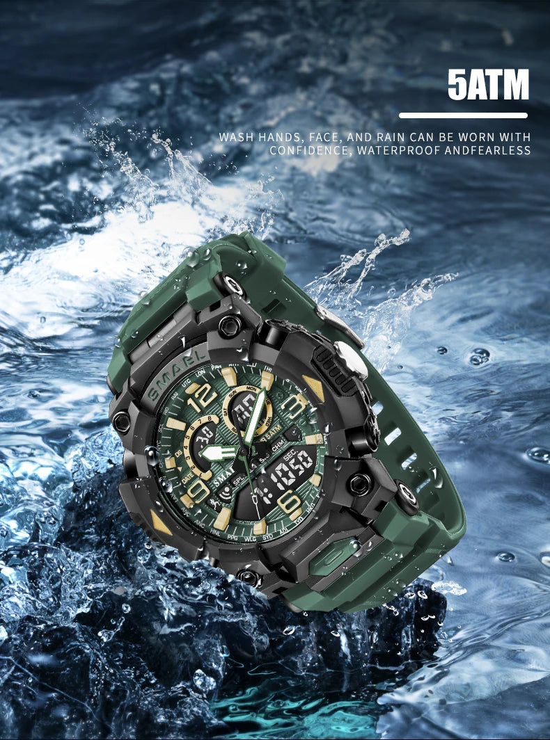Montre Homme SMAEL 8099 Militaire Digital Sport – Étanche 50M LED Chronographe Antichoc