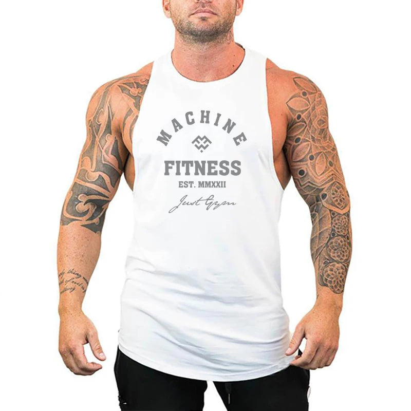 Débardeur Homme Gym Musculation Coton – Sans Manches Fitness Bodybuilding Stringer Jogging