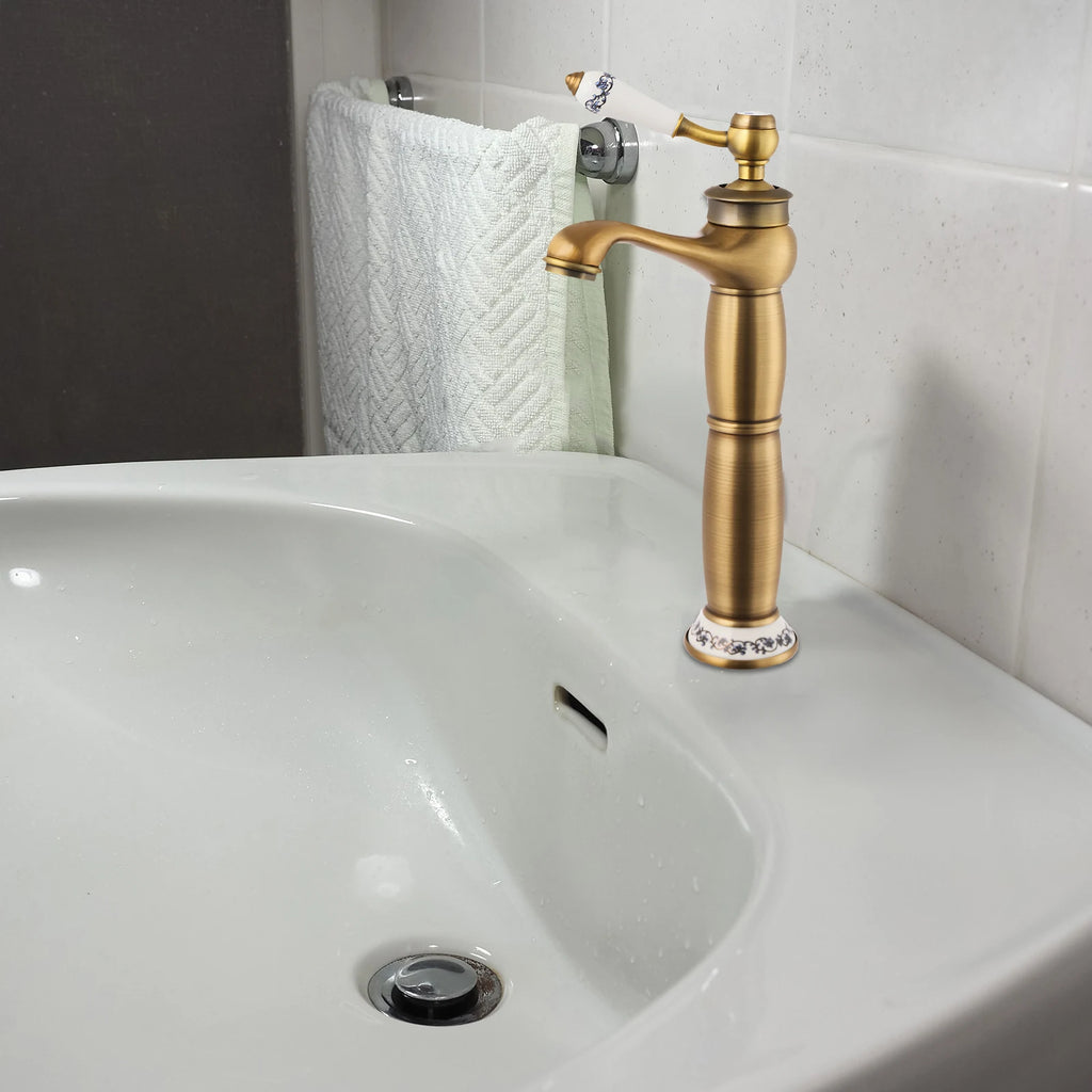 Robinet Vintage Or Rétro – Température Ajustable, Résistant aux Chocs | Salle de Bain, Hôtel & Maison Style Classique