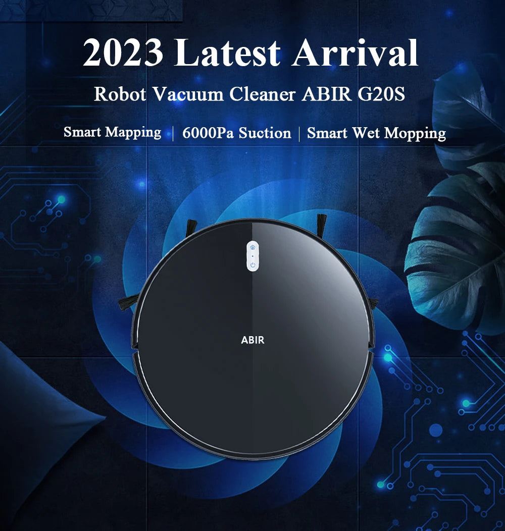 Robot Aspirateur Laveur G20S – 6000Pa, Navigation Carte WiFi App, Réservoir Électrique, Aspiration Balayage & Lavage 3 en 1