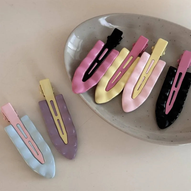 Pince Cheveux Macaron Coréenne – Vague Métallique Sans Couture | Accessoire Frange & Headgear