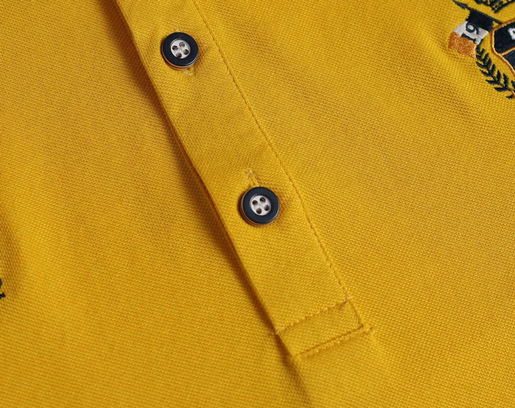 Polo Homme Manches Courtes Coton Broderie Luxe Col Revers Anti-Froissable Léger Été – Casual Élégant Premium | Mode Homme Tendance