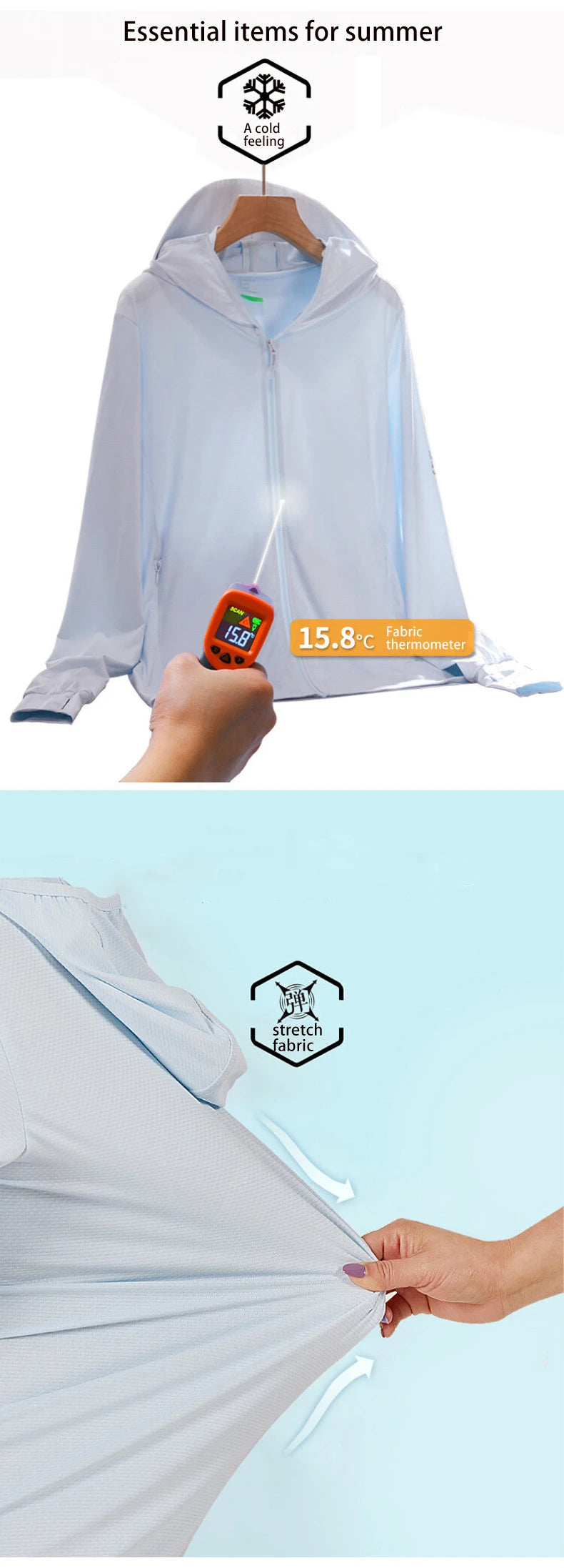 Anti-UV-Anglerhemd UPF 50+ – Langarm, schnelltrocknend & Kapuze