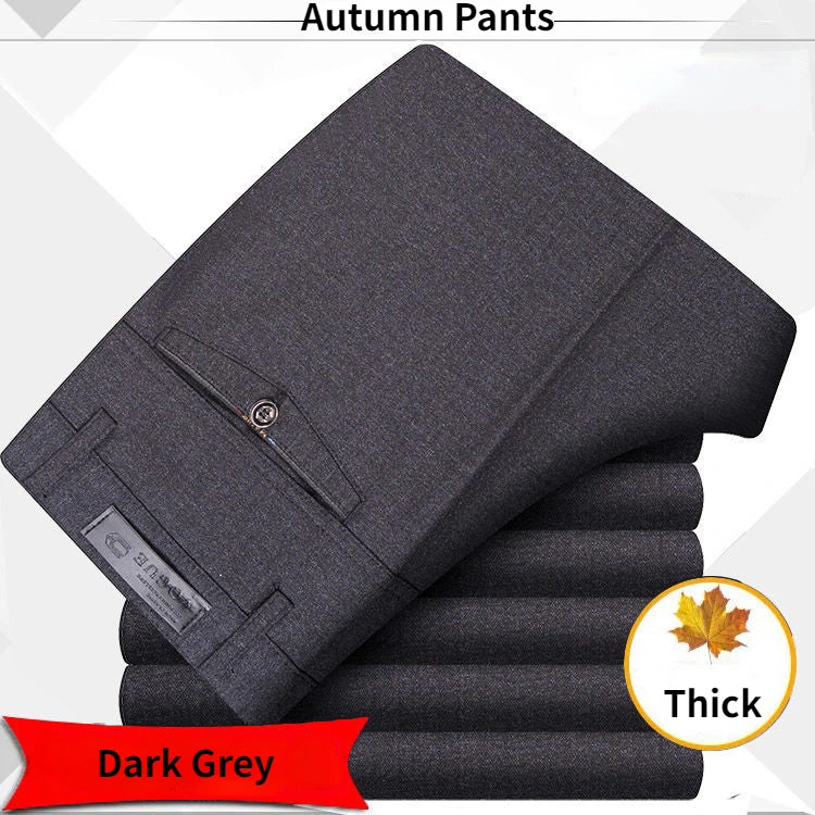 Pantalon de Costume Homme Haute Qualité Taille Haute Classique Business Casual Été Printemps Automne – Pantalon Élégant Professionnel | Mode Homme Premium